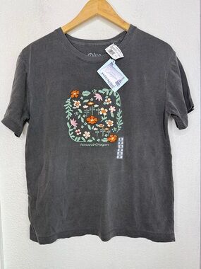 Oregon Floral Graphic Tee Med Ashland PNW Nature Shirt cottagecore forest core
